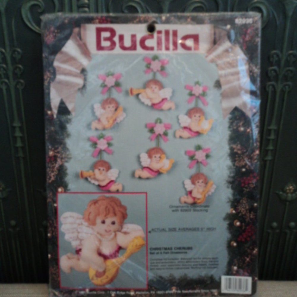 Bucilla Christmas Cherubs ornaments felt craft kit